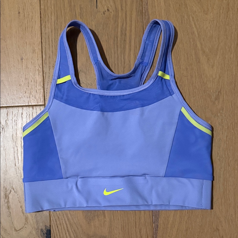 Nike Women's Purple and Yellow Sports Bra